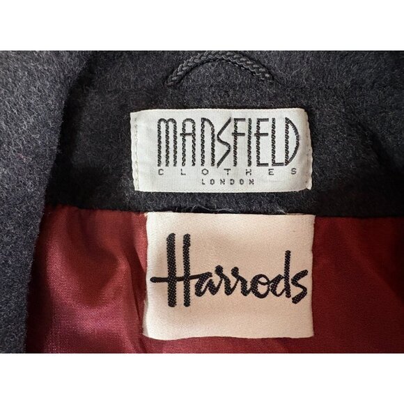 Mansfield HARRODS Wool Cashmere Blend Coat Sz 8 color dark grey made in England - Picture 2 of 9